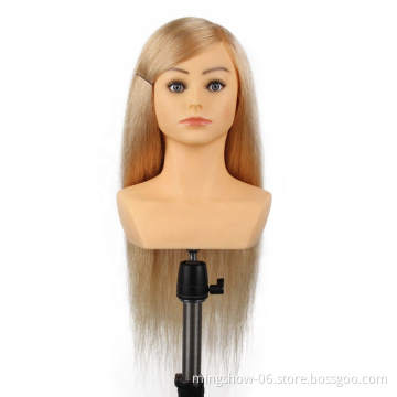 24" Mannequin Head 100% human Hair Blonde Hairdresser Training head